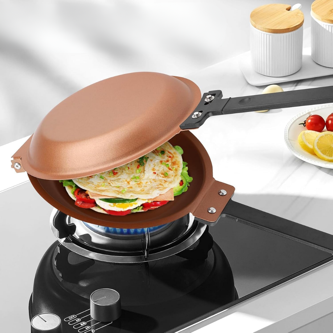 FlipEase™ – Doppelseitige Antihaft-Pfanne
