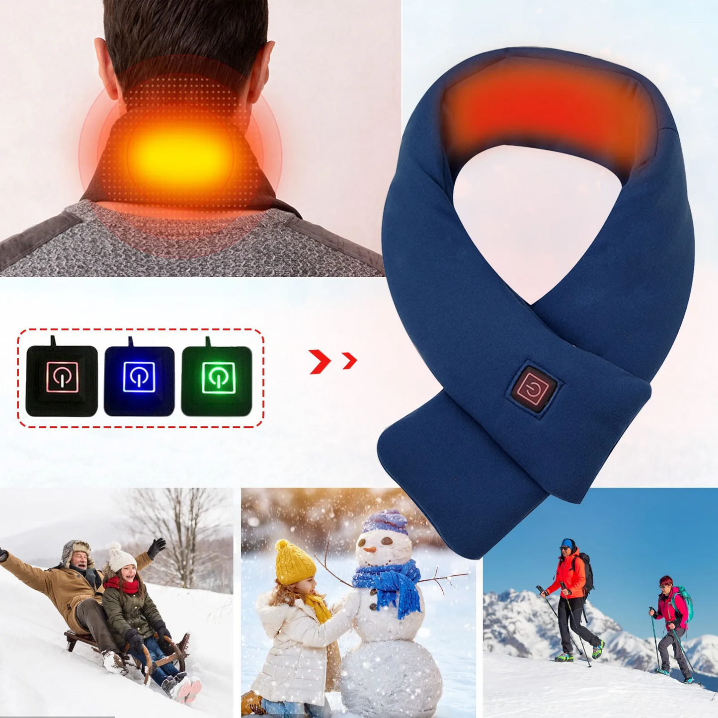 WarmWrap™ Wiederaufladbarer beheizter warmer Schal