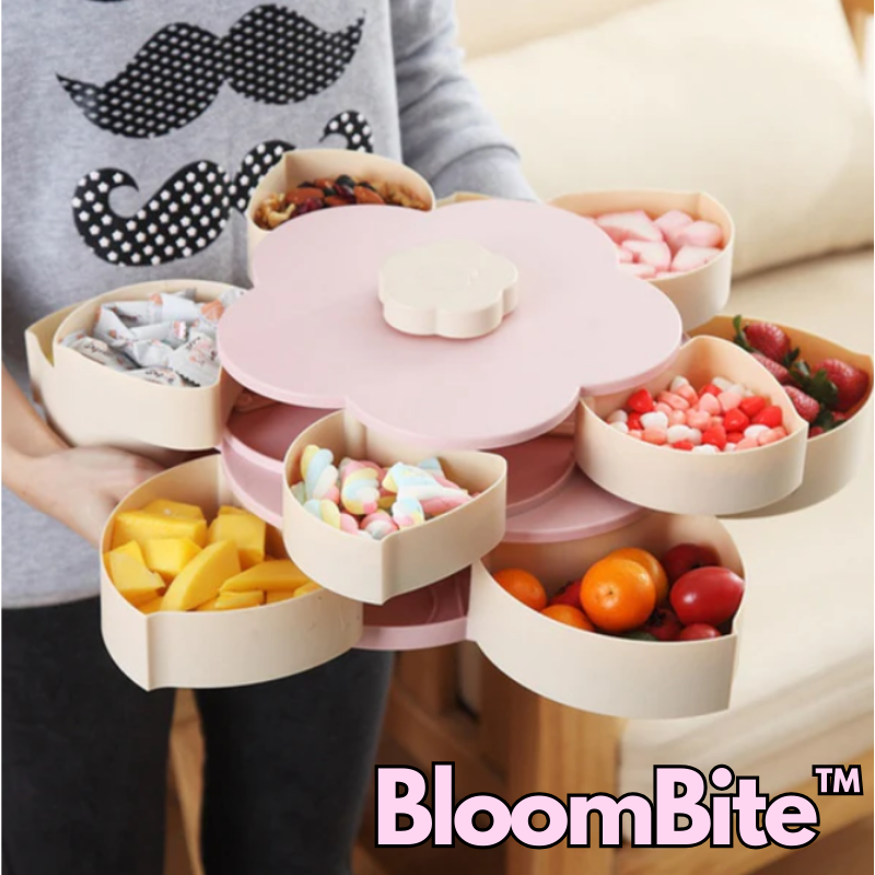 BloomBite™ | Drehender Blumensnack-Speicher