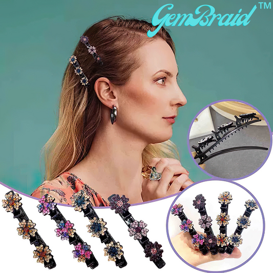 GemBraid™ - Glitzernde Kristall Stein geflochtene Haarspangen (4+4 GRATIS)