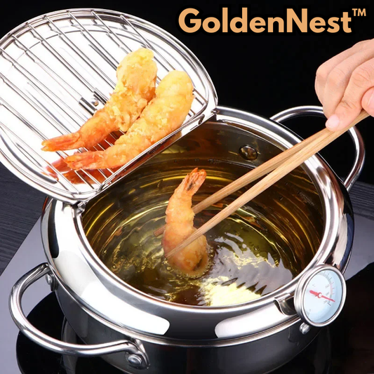 GoldenNest™ - Schlaue Fritteuse mit Abtropfdeckel