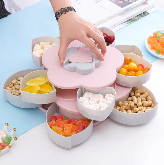 BloomBite™ | Drehender Blumensnack-Speicher