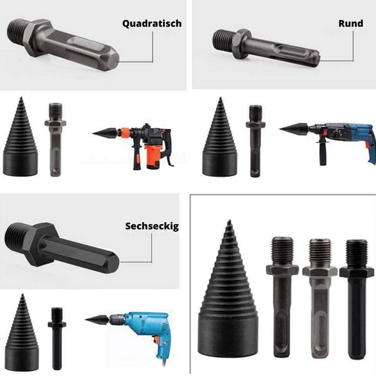 WoodBreaker™ | Brennholz-Bohrer mit Schaft